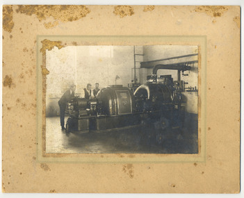 Photograph, [Electricity generators in boilerhouse]
