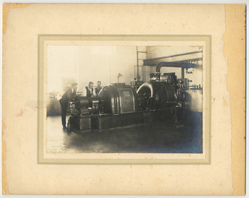 Photograph, [Electricity generators in boilerhouse]