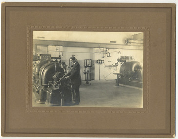 Photograph, [Electricity generators in boilerhouse]