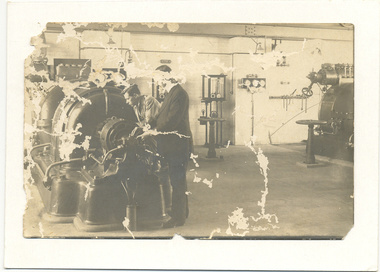 Photograph, [Electricity generators in boilerhouse]
