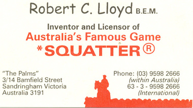 Business Card, [Squatter]