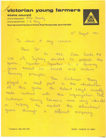 Letter, [Squatter]