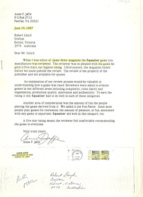 Correspondence, [Squatter]
