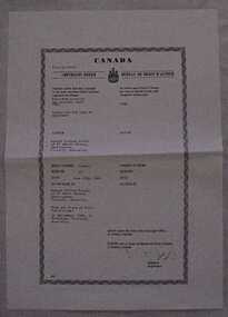 Certificate, [Notification of Registration of Copyright]