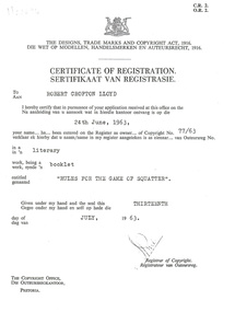 Certificate, [Certificate of Registration of Copyright]