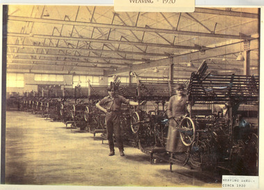 Photograph, Weaving shed - circa 1920