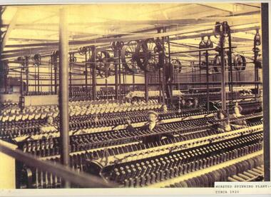 Photograph, Worsted spining plant circa 1920