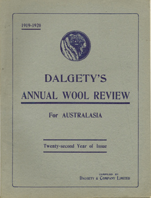 Report, Dalgety's Annual Wool Review for Australasia: 1919-1920