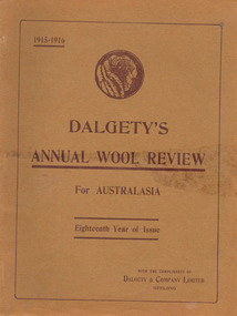 Report, Dalgety's Annual Wool Review for Australasia: 1915-1916