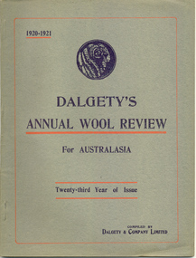 Report, Dalgety's Annual Wool Review for Australasia: 1920-1921