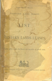 Book, NSW Western Land Board: list of western land leases 1909