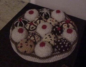 Textile Handcraft, The Afternoon Tea Party: Plate of cakes