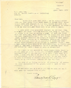 Archive - Letter, Mr Sandford R Beggs, 21 September 1942