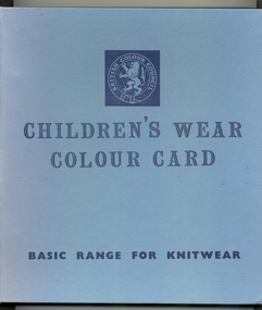 Book, Yarn sample, Children's wear colour card: basic range for knitwear