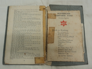 WWI and WWII Knitting books, Australian red Cross, Australian Red Cross Society Knitting Book and Australian Comforts Fund Guide to Knitting, Early 20th Century