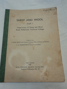 Book, Royal MelbourneTechnical College Press, Sheep and Wool Grade 1, 1955