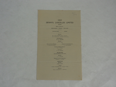 Annual Report, Dennys, Lascelles Limited Annual Report 1922