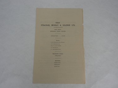 Annual Report, Strachan, Murray & Shannan Annual Report 1923
