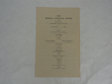 Annual Report, Dennys, Lascelles Limited Annual Report 1923