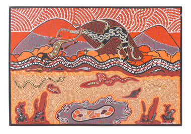 Painting, Stanley Couzens, Ceremonial Hunting Grounds in the You Yangs, 1993
