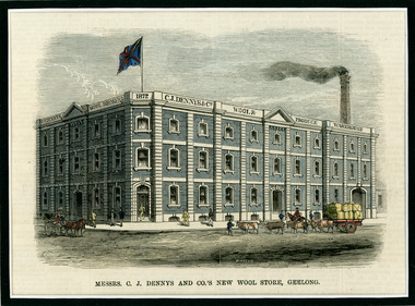 Newspaper Cutting, Messrs. C. J. Dennys and Co.'s New Wool Store Geelong, 10/9/1872