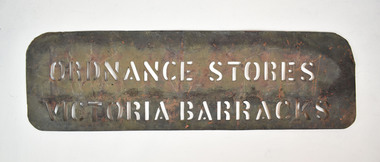 Stencil - ORDNANCE STORES VICTORIA BARRACKS