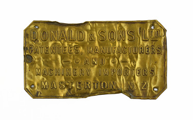 Plaque - Donald & Sons Plaque, Donald & Sons Ltd, Unknown