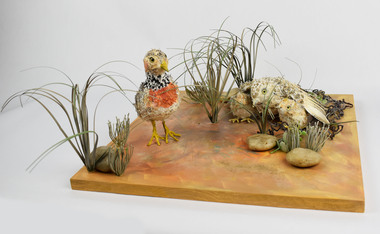Artwork, other - Paper Taxidermy, Mary-Jane Walker, Plains Wanderer, 2020
