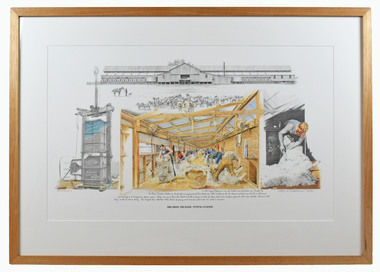 Print, Chris McClelland, Shearing the Rams – Tuppal Station, 210