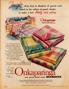 Archive - Advertisement, Onkaparinga Woollen Mill Company, 1956