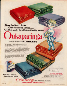 Archive - Advertisement, Onkaparinga Woollen Mill Company, 1958