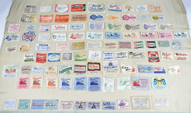 Textile - label sampler, 1930-1970s