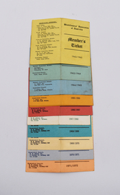Booklet - Member's Ticket, 1962-1972