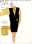 hand drawn image of a white woman wearing a black skirt, black vest, mustard shirt and neck scarf. line drawings of shirt, scarf and vest are shown to the left