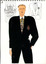 hand drawn image of a white man wearing black pants, black jacket, shirt and tie. line drawings of Australian coat of arms and suit jacket above