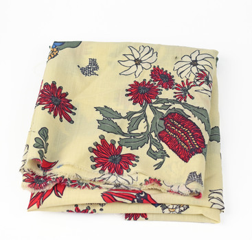 cream fabric with native botanical print