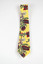 front of tie showing yellow background with native botanical design