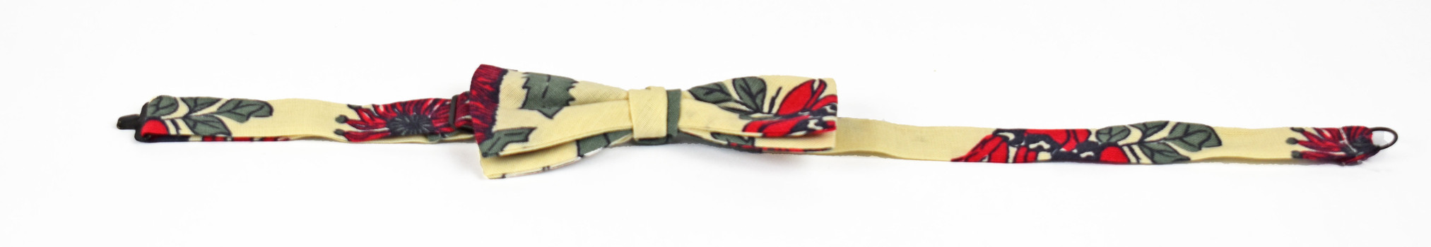 bow tie with cream background and native botanical print