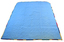 back of quilt showing blue backing fabric