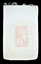 back of calico bag showing red and white graphic of woman holding a coffee cup