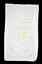 back of plain white calico bag with yellow and brown stains