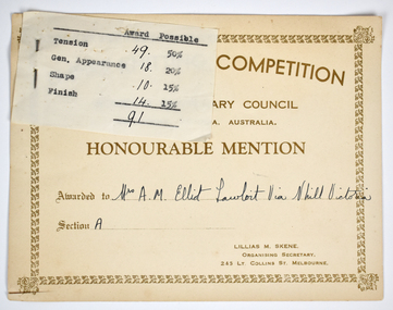 Document - Empire Knitting Competition Award and Scorecard