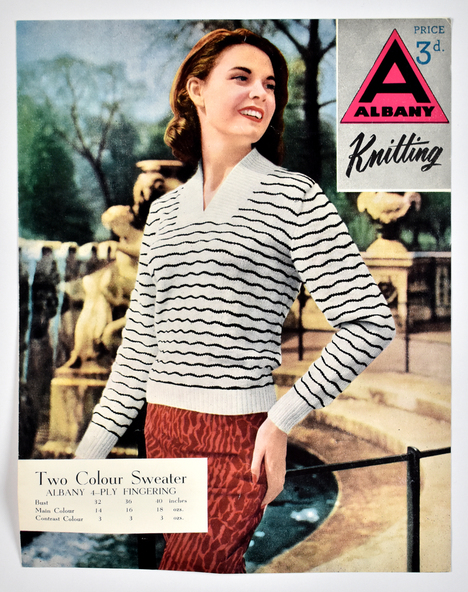 Booklet - Albany Knitting, Two Colour Sweater, Albany Woollen Mills