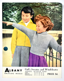 Booklet - Albany Knitting Wools, Girls Sweater and Windcheater, Albany Woollen Mills