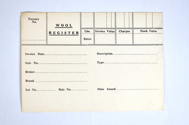 Document - Wool Register Card