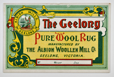 Ephemera - The Geelong, Wool Rug, Albion Mills, Albion Woollen Mills Co. Pty Ltd