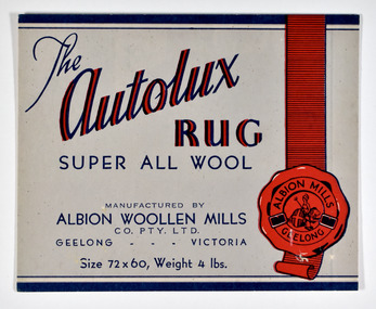 Ephemera - The Autolux, Wool Rug, Albion Mills, Albion Woollen Mills Co. Pty Ltd