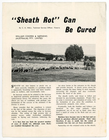 Booklet - “Sheath Rot” Can Be Cured, William Cooper & Nephews (Australia) Pty. Ltd, 1959