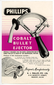 Archive - Phillips Cobalt Bullet Ejector, N. J. Phillips Pty. Ltd, 1950s