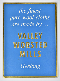 Ephemera - Display Card, Valley Worsted Mills